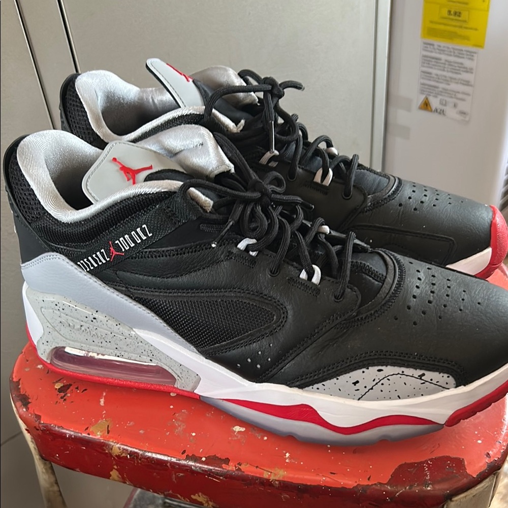 Jordan Black and Red Sneakers Athletic Lifestyle